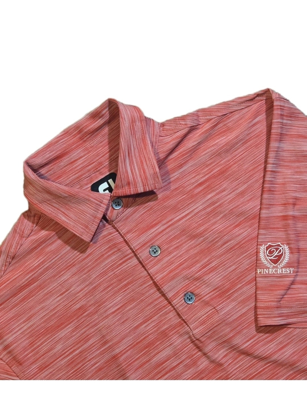 Footjoy Polo Shirt Men's Size Medium Short Sleeve Pinecrest Golf Logo Red Gray